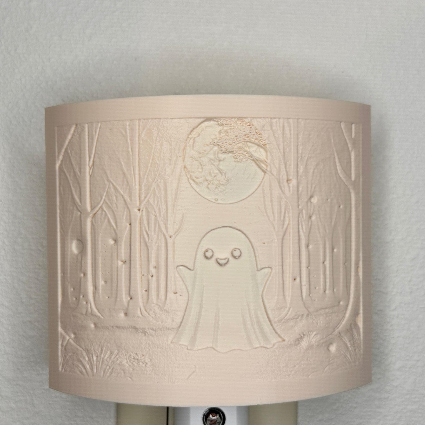 Friendly Ghost Night Light | Whimsical Halloween Home Decor | White or Beige