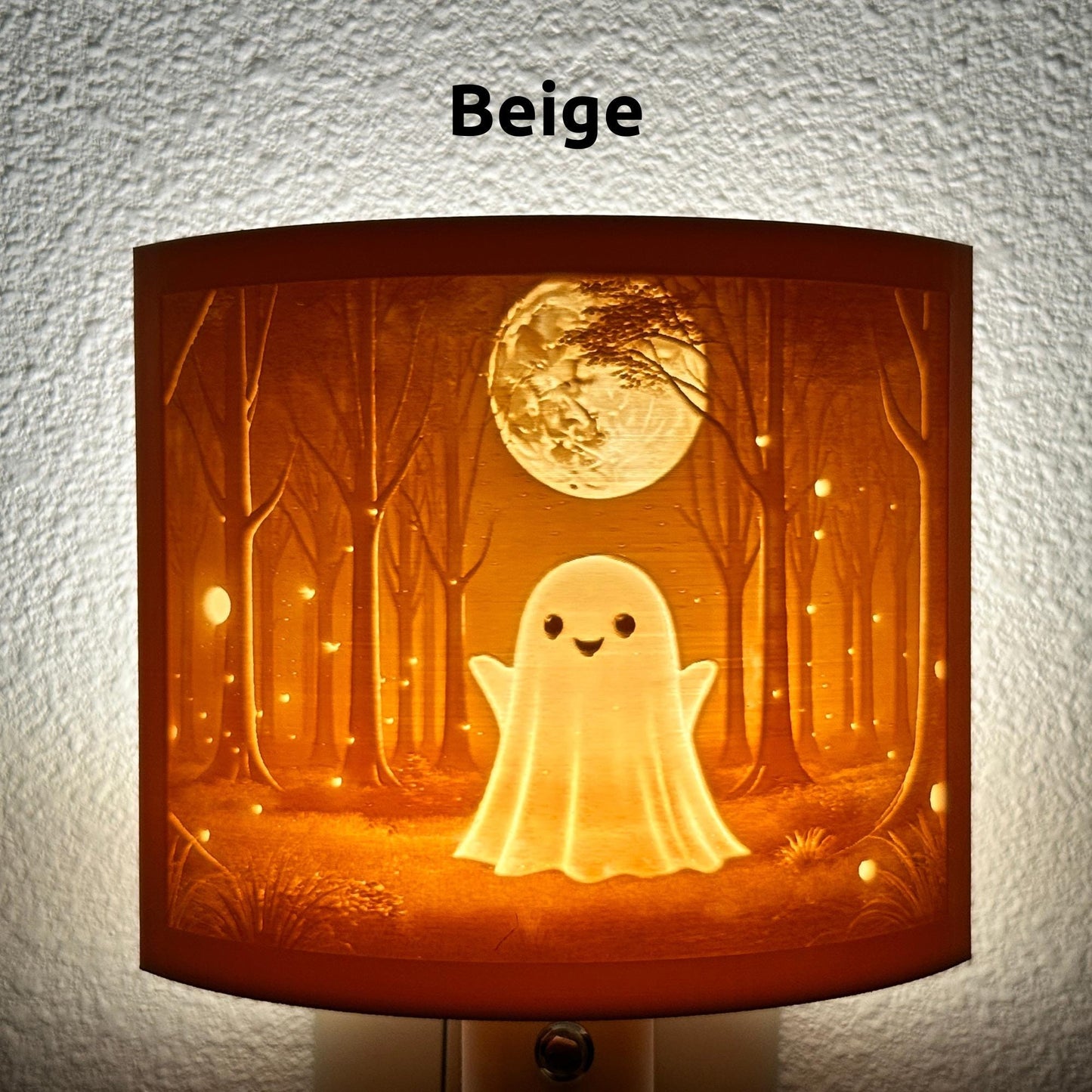 Friendly Ghost Night Light | Whimsical Halloween Home Decor | White or Beige