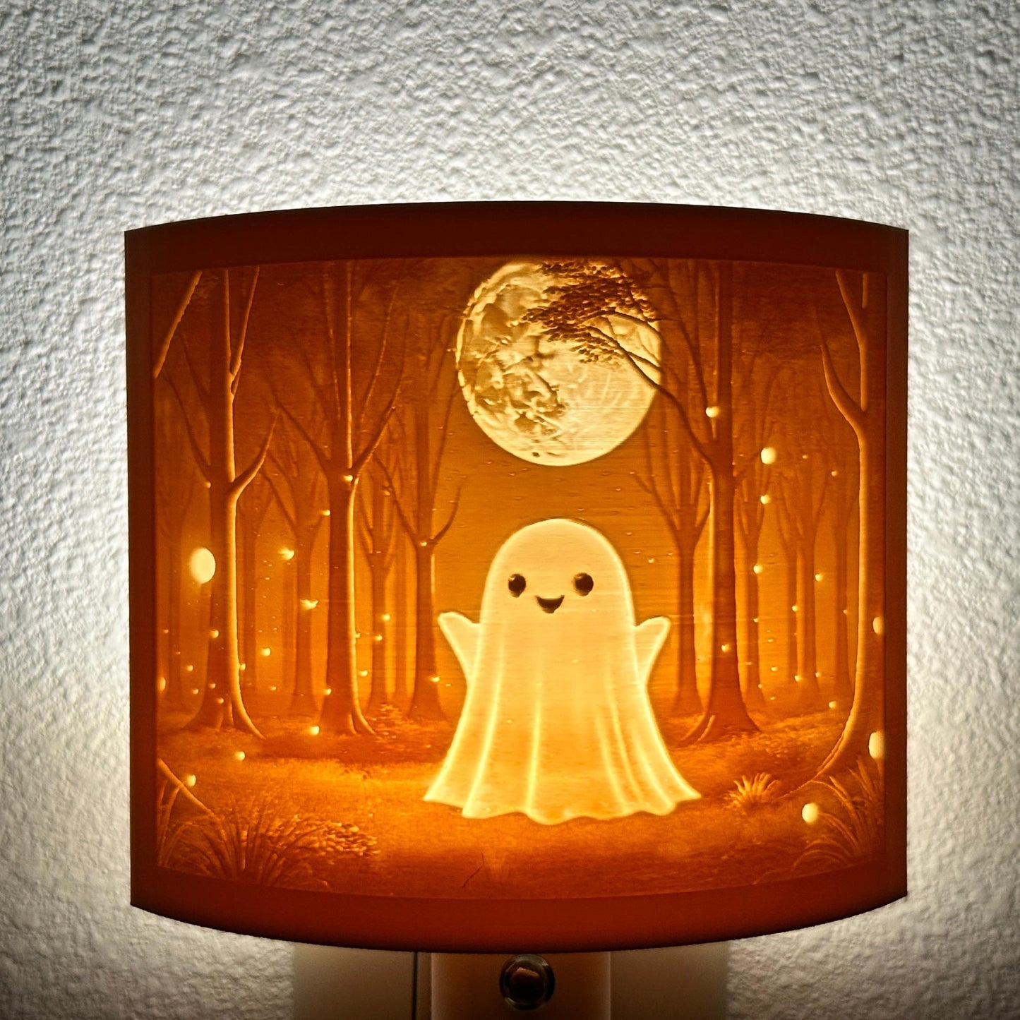 Friendly Ghost Night Light | Whimsical Halloween Home Decor | White or Beige