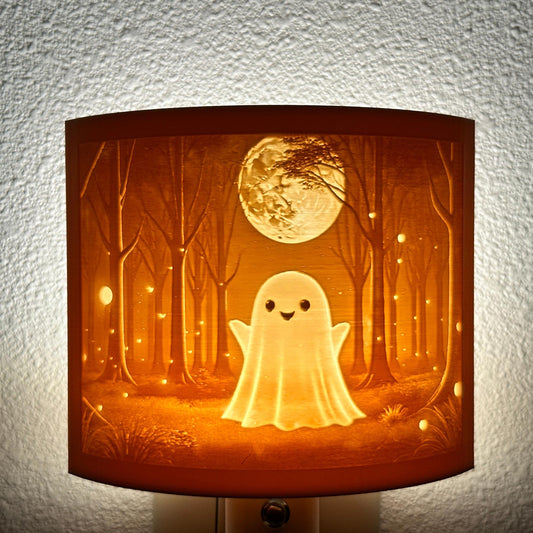 Friendly Ghost Night Light | Whimsical Halloween Home Decor | White or Beige