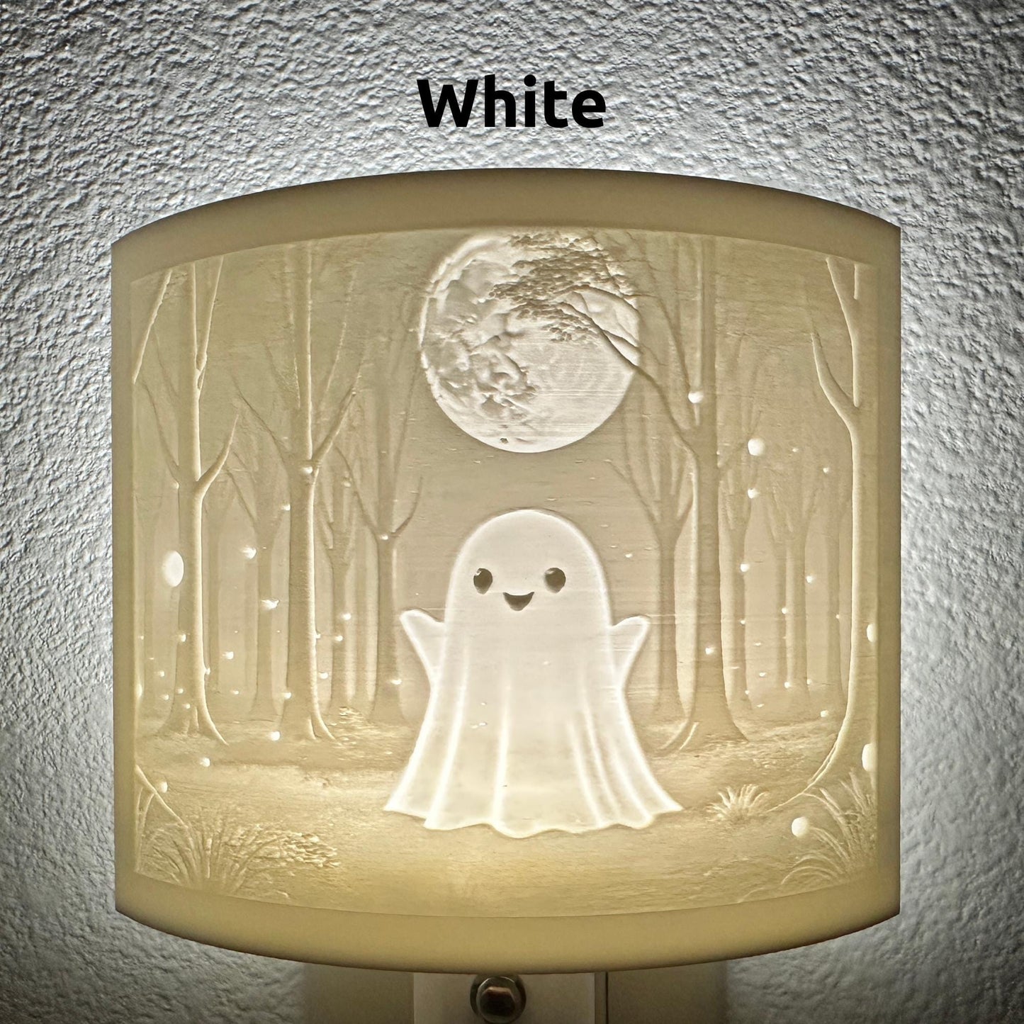 Friendly Ghost Night Light | Whimsical Halloween Home Decor | White or Beige