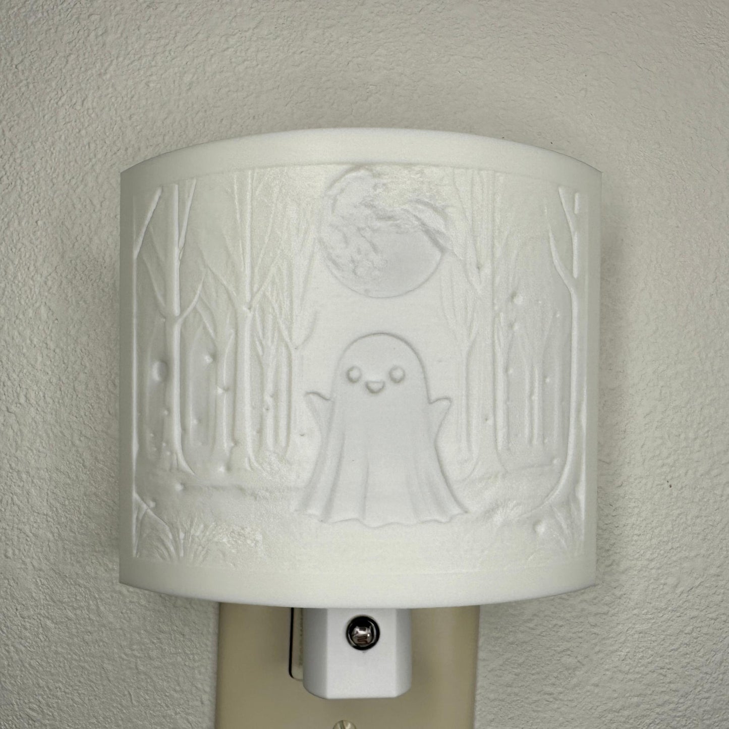 Friendly Ghost Night Light | Whimsical Halloween Home Decor | White or Beige