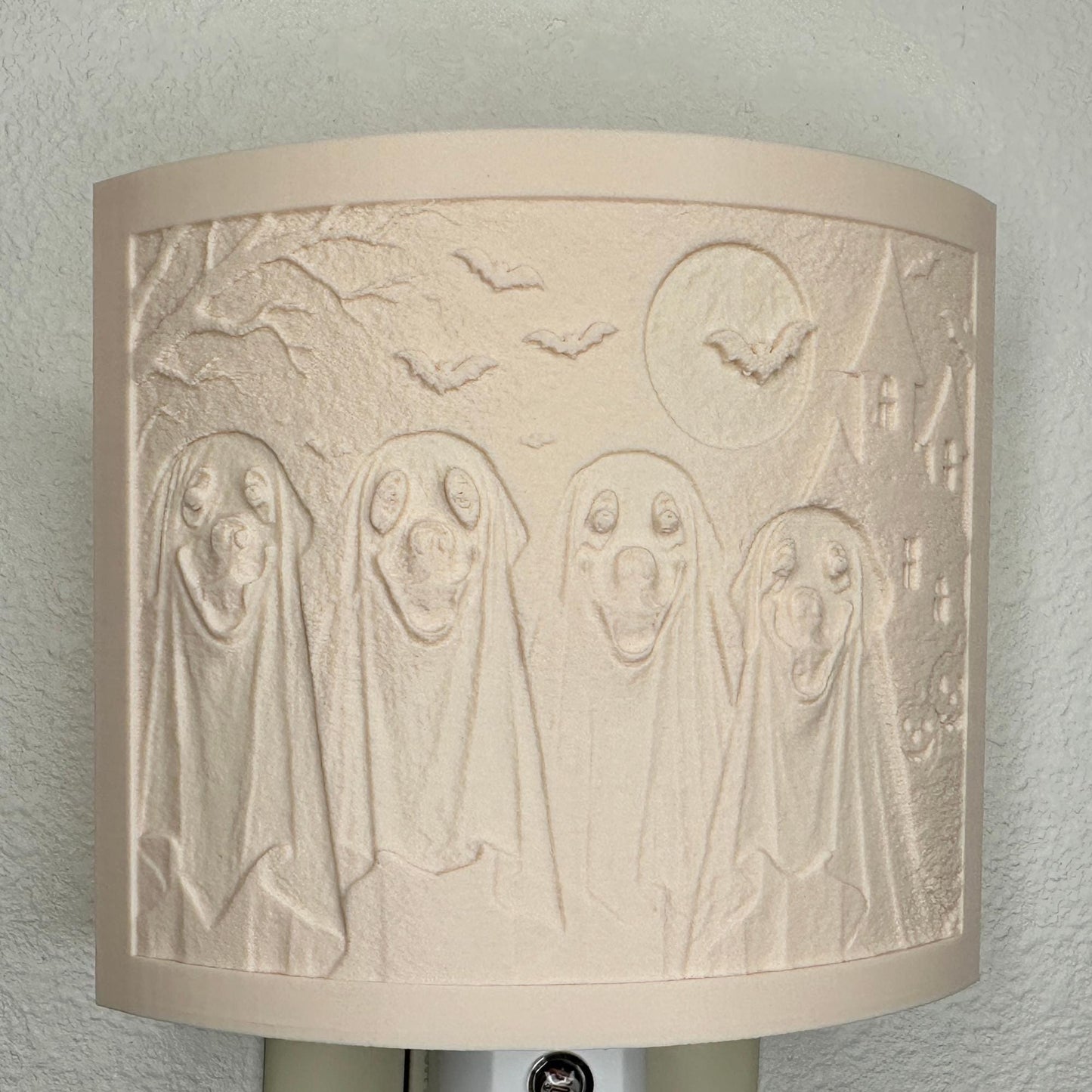 Haunted Pups Halloween Night Light | Whimsical Halloween Home Decor | White or Beige