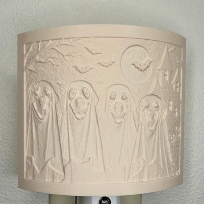 Haunted Pups Halloween Night Light | Whimsical Halloween Home Decor | White or Beige