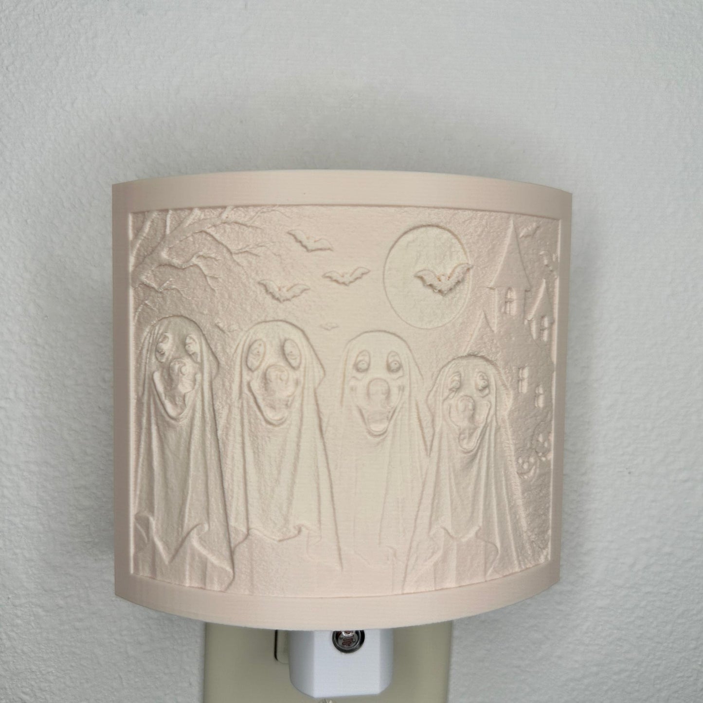 Haunted Pups Halloween Night Light | Whimsical Halloween Home Decor | White or Beige