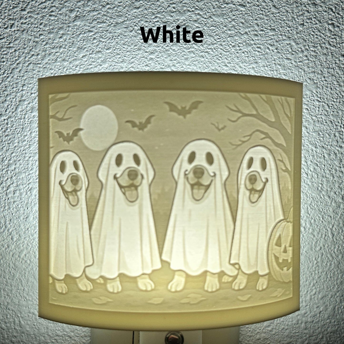 Ghost Pups Jack O' Lantern Night Light: Whimsical Halloween Decor