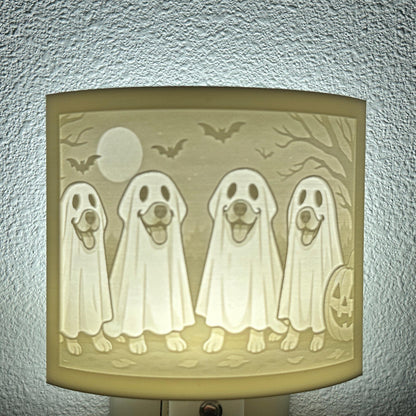 Ghost Pups Jack O' Lantern Night Light: Whimsical Halloween Decor