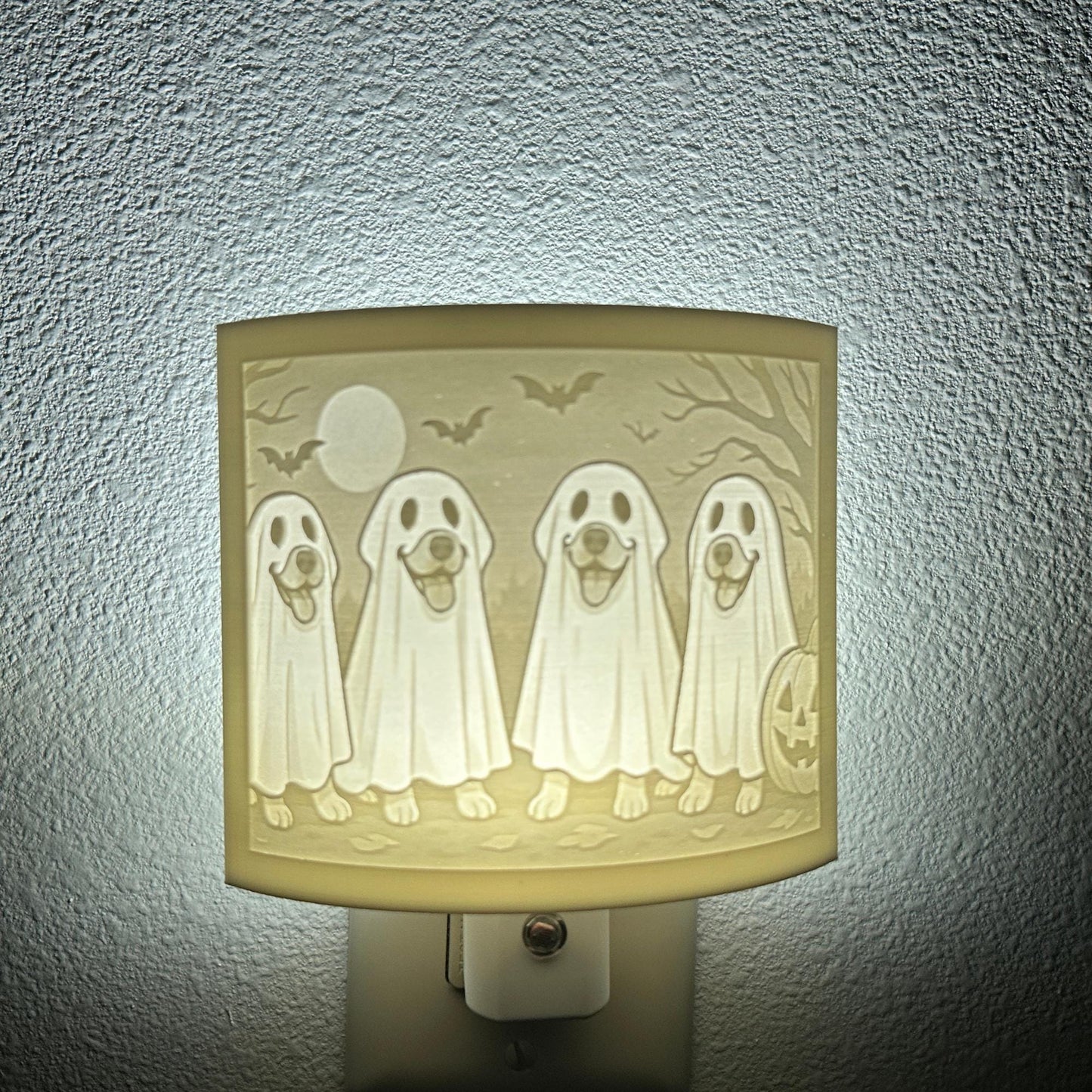 Ghost Pups Jack O' Lantern Night Light: Whimsical Halloween Decor