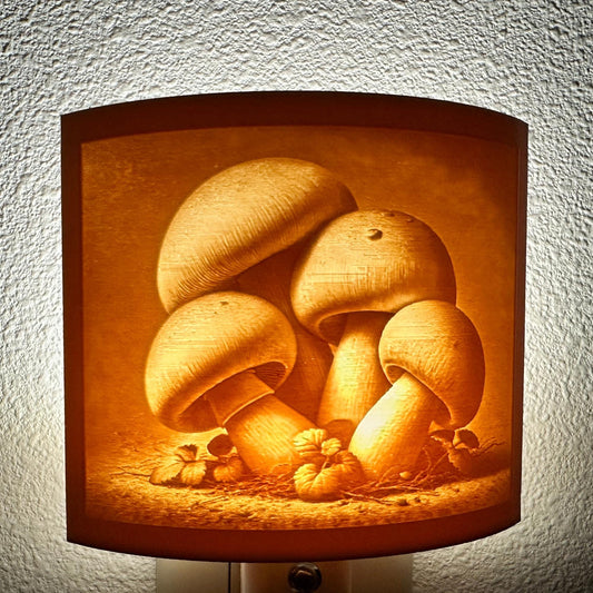 Mushroom Night Light: Woodland Cottagecore Decor - Beige or White Glow