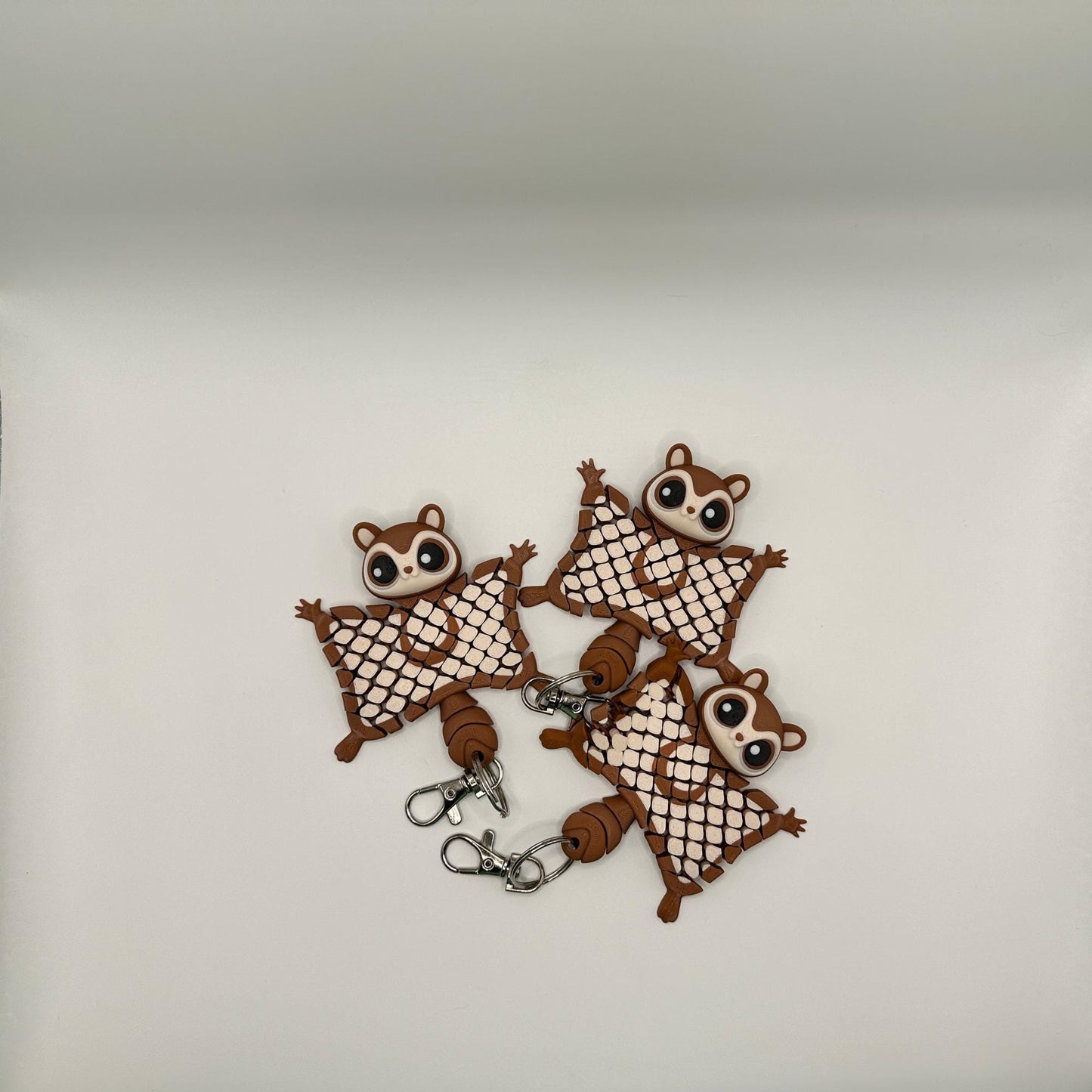 Flying Squirrel Keychain - Cute Animal Fidget Key Ring