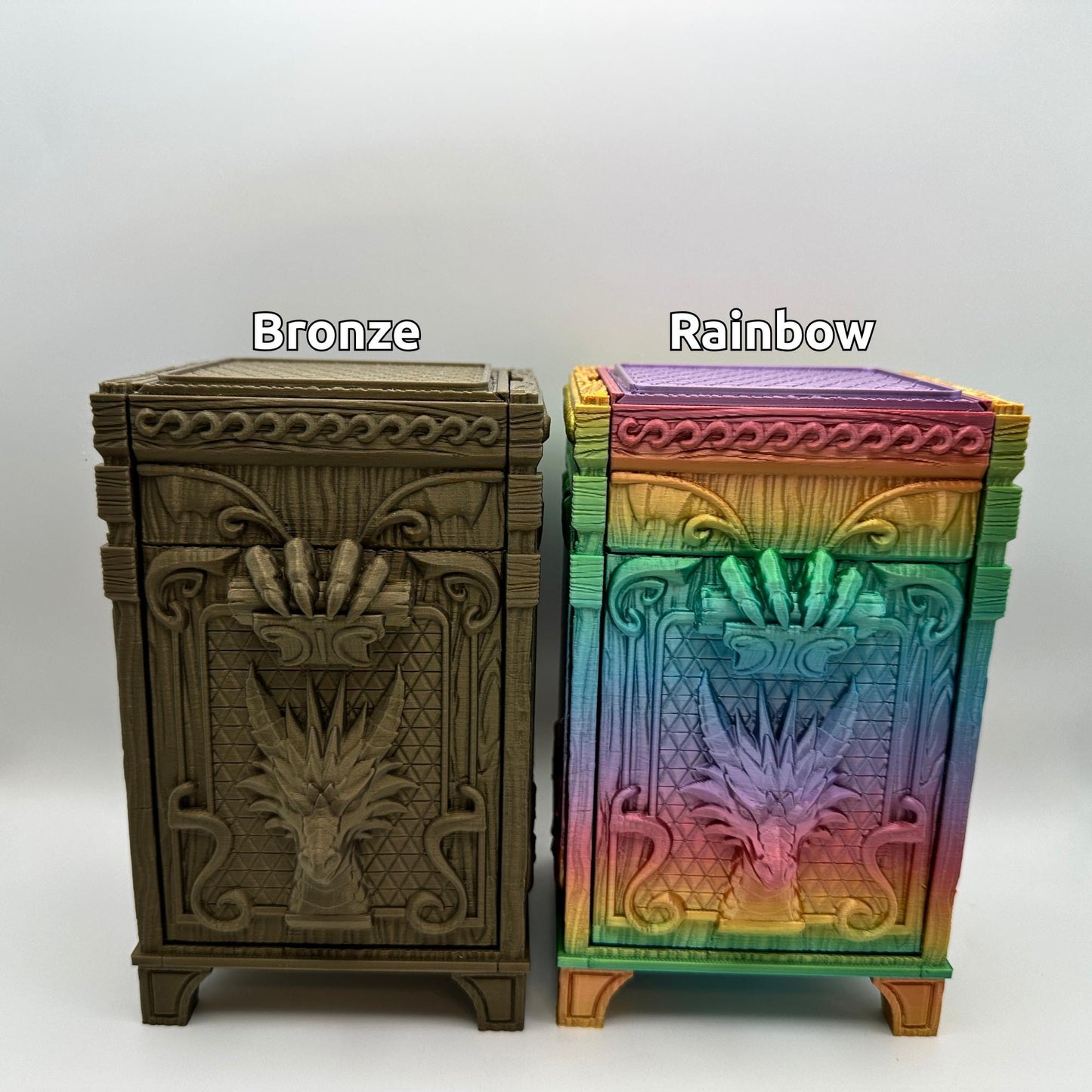 Dragon Card Deck Box | Fantasy Dice Holder | MTG, TCG Storage Case for Cards & Tokens