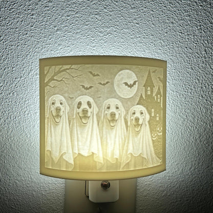 Haunted Pups Halloween Night Light | Whimsical Halloween Home Decor | White or Beige