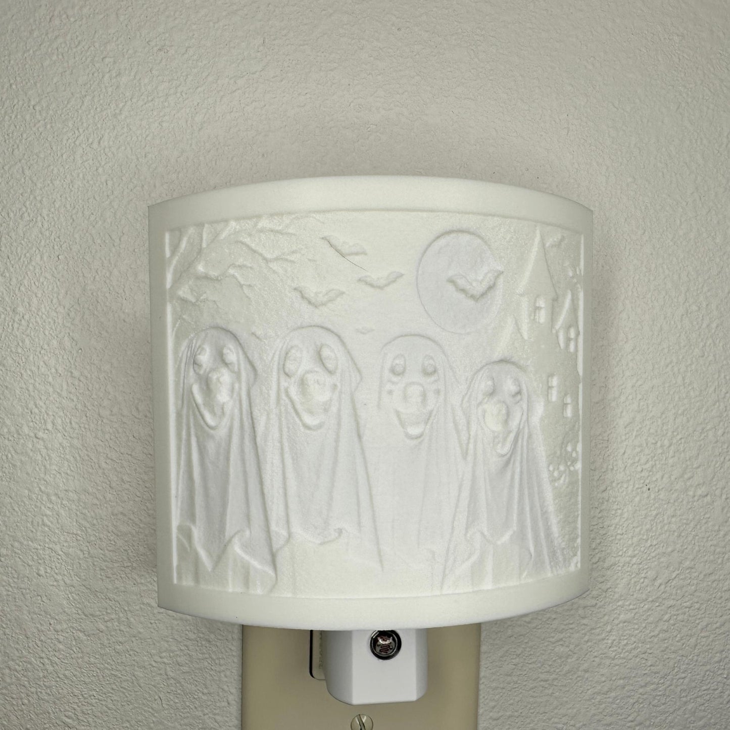 Haunted Pups Halloween Night Light | Whimsical Halloween Home Decor | White or Beige