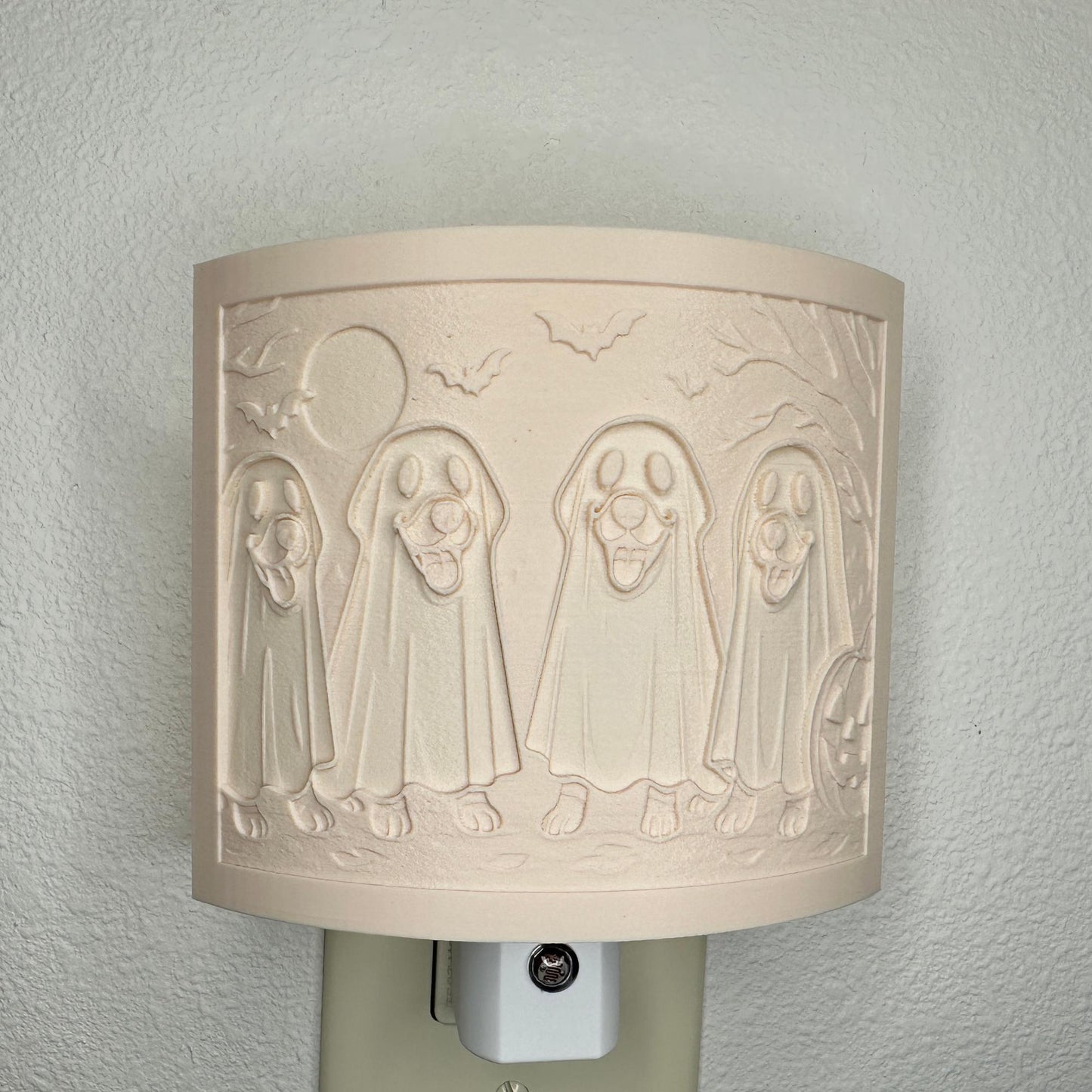 Ghost Pups Jack O' Lantern Night Light: Whimsical Halloween Decor