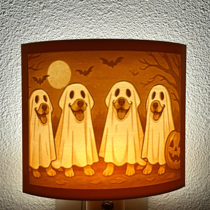 Ghost Pups Jack O' Lantern Night Light: Whimsical Halloween Decor