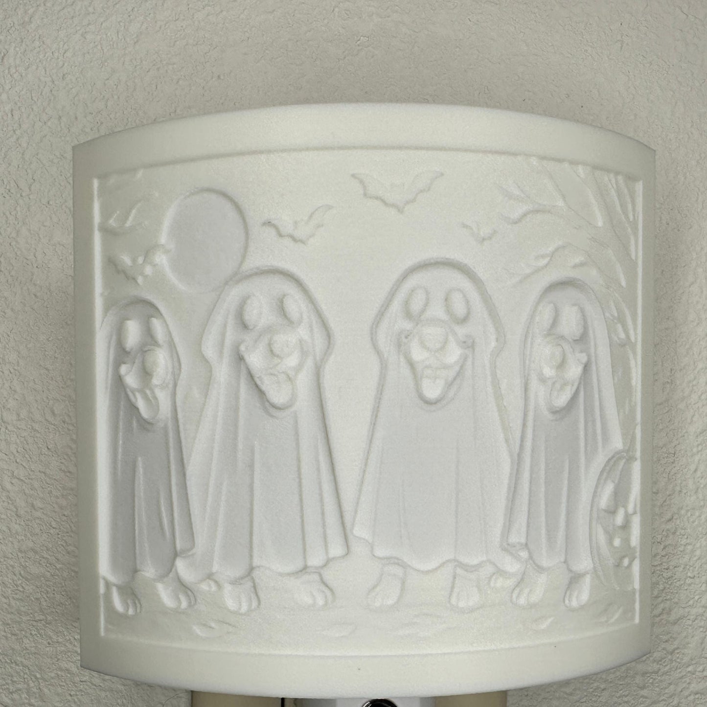 Ghost Pups Jack O' Lantern Night Light: Whimsical Halloween Decor