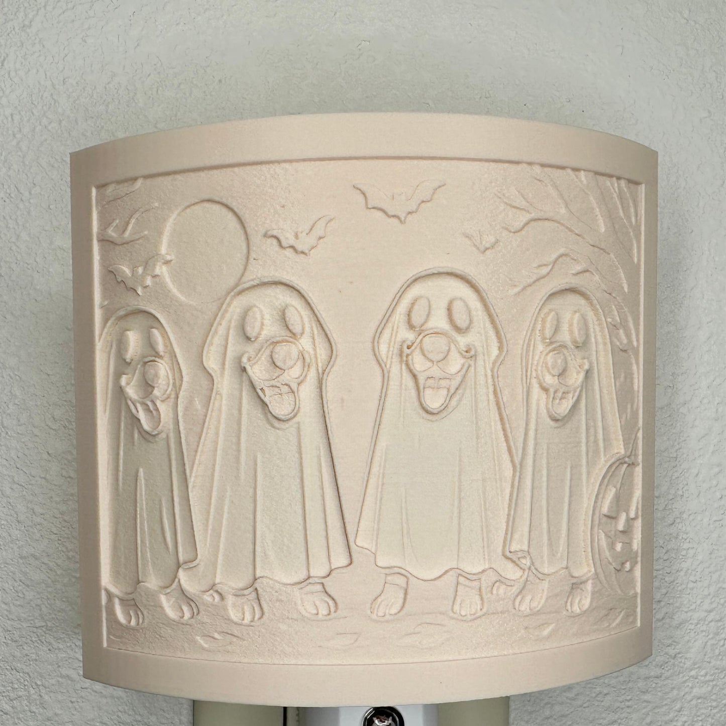 Ghost Pups Jack O' Lantern Night Light: Whimsical Halloween Decor