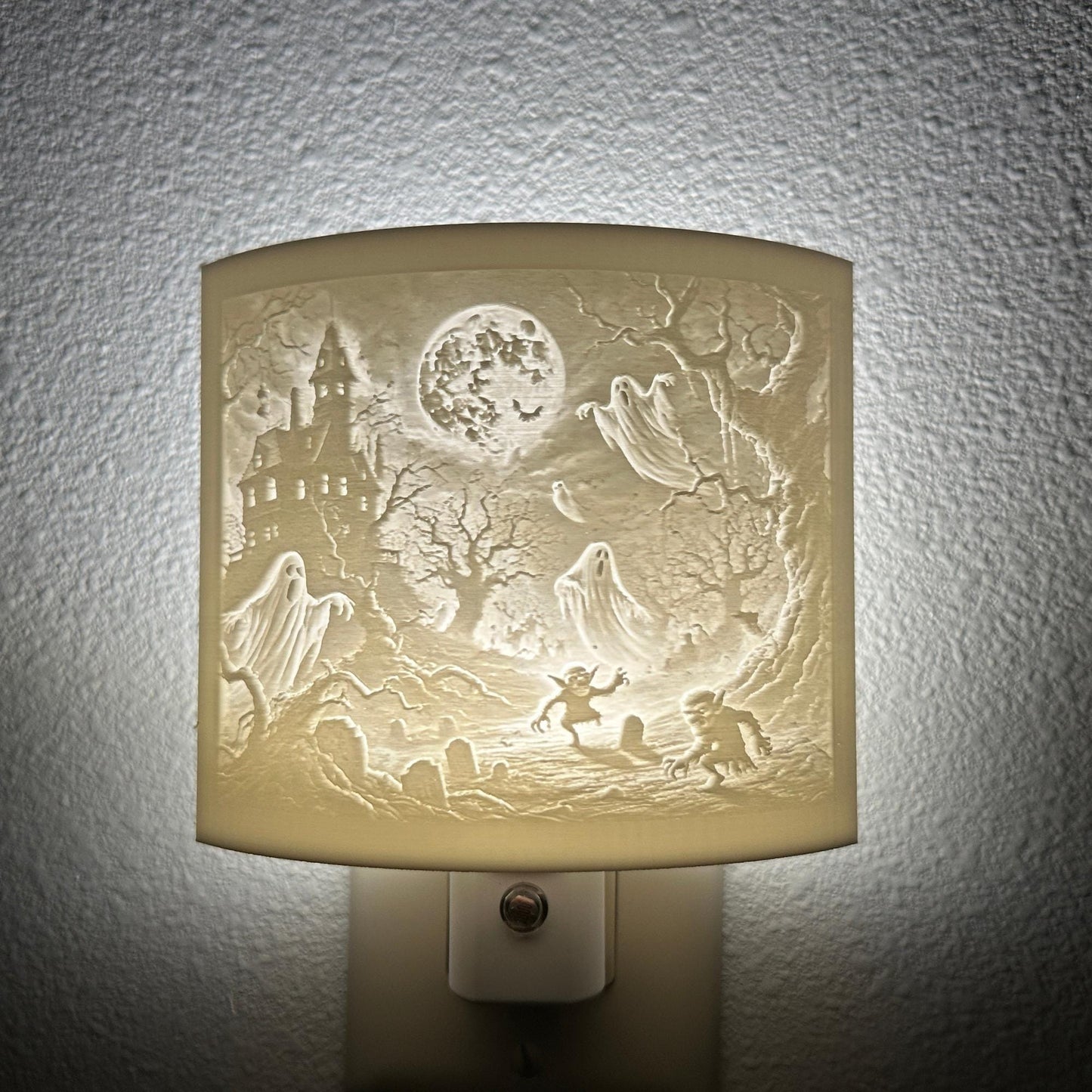 Haunted Forest Night Light – Halloween Ghost Scene