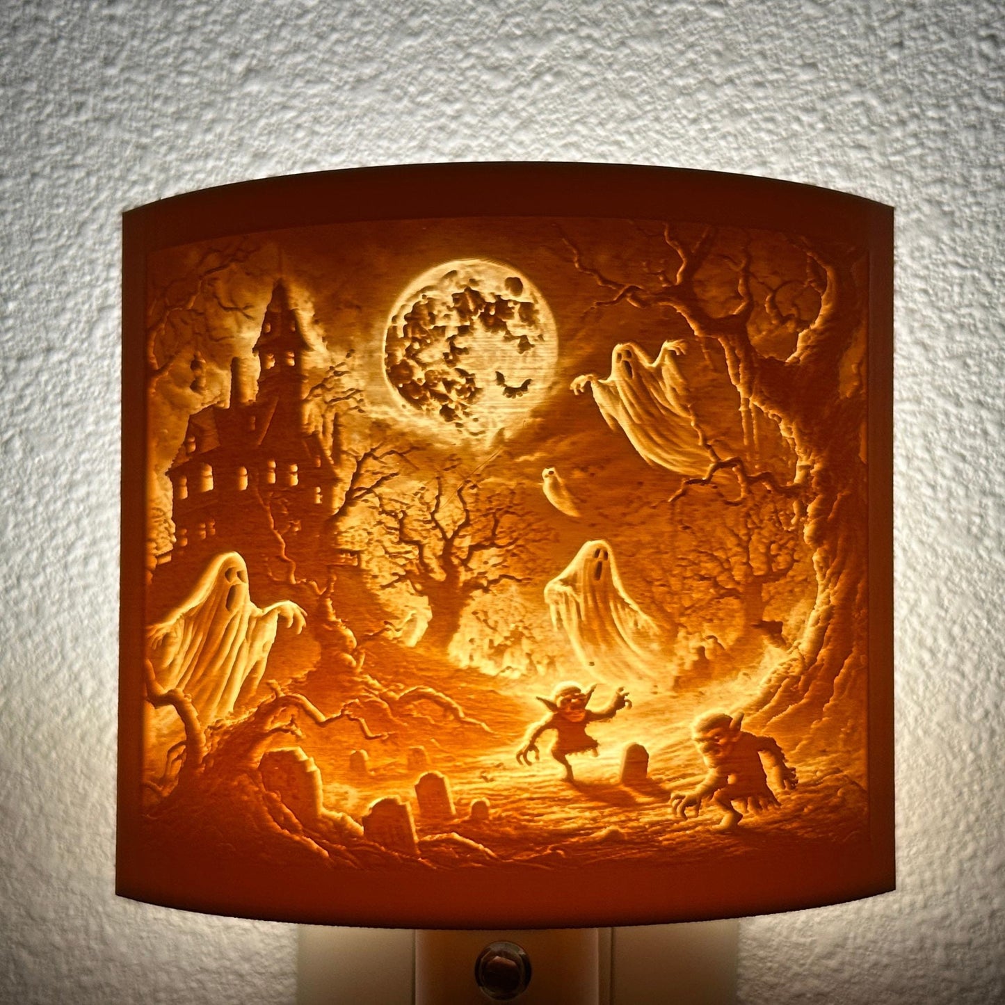 Haunted Forest Night Light – Halloween Ghost Scene