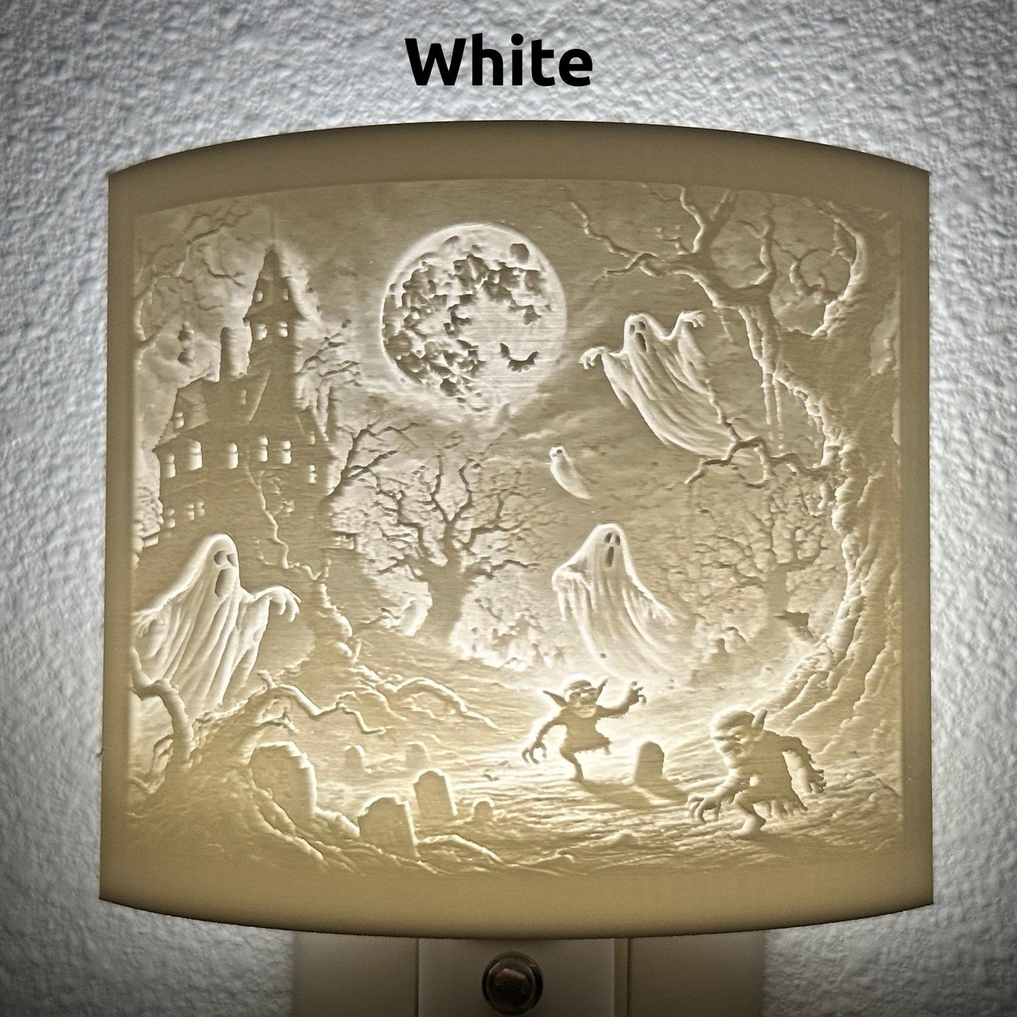 Haunted Forest Night Light – Halloween Ghost Scene