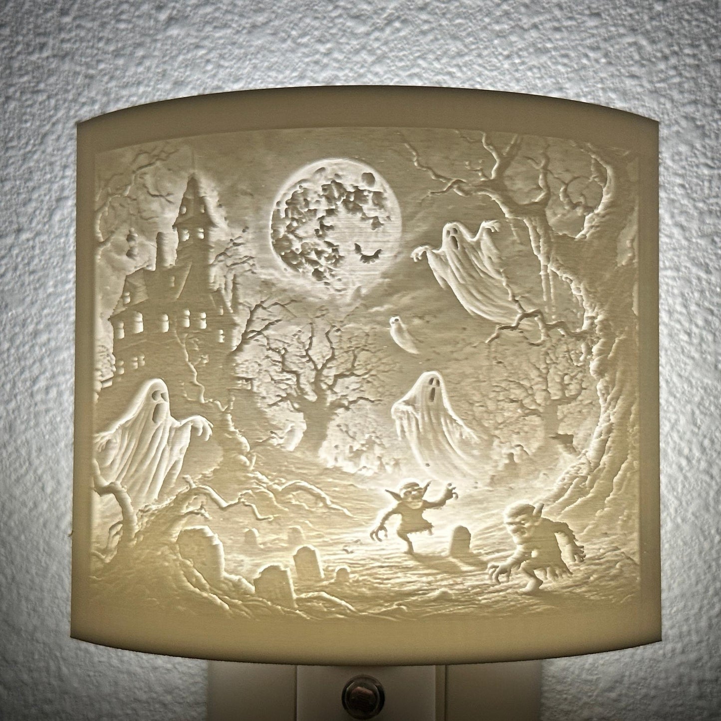 Haunted Forest Night Light – Halloween Ghost Scene