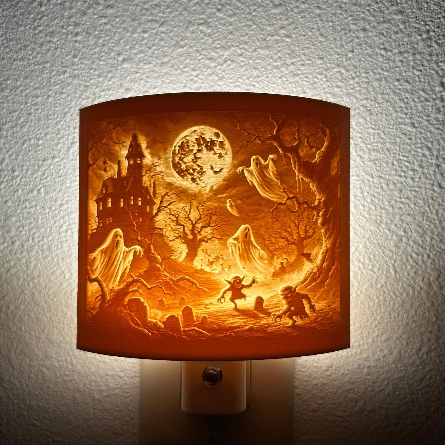 Haunted Forest Night Light – Halloween Ghost Scene