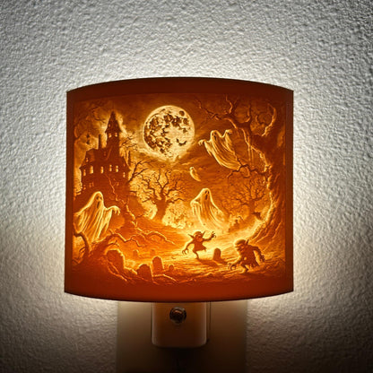 Haunted Forest Night Light – Halloween Ghost Scene