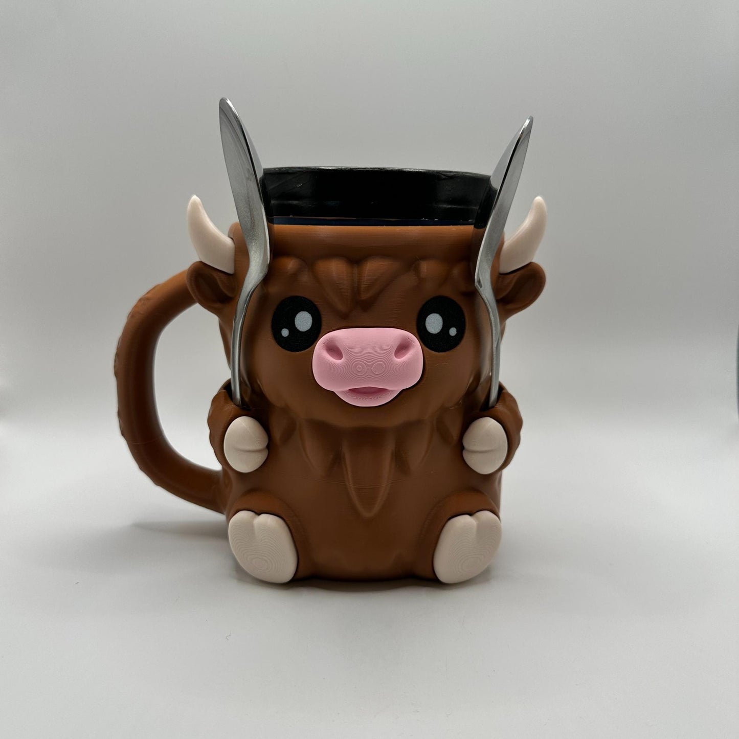 Highland Cow Ice Cream Pint Holder | Dessert Sleeve with Spoon Holder