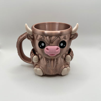Highland Cow Ice Cream Pint Holder | Dessert Sleeve with Spoon Holder