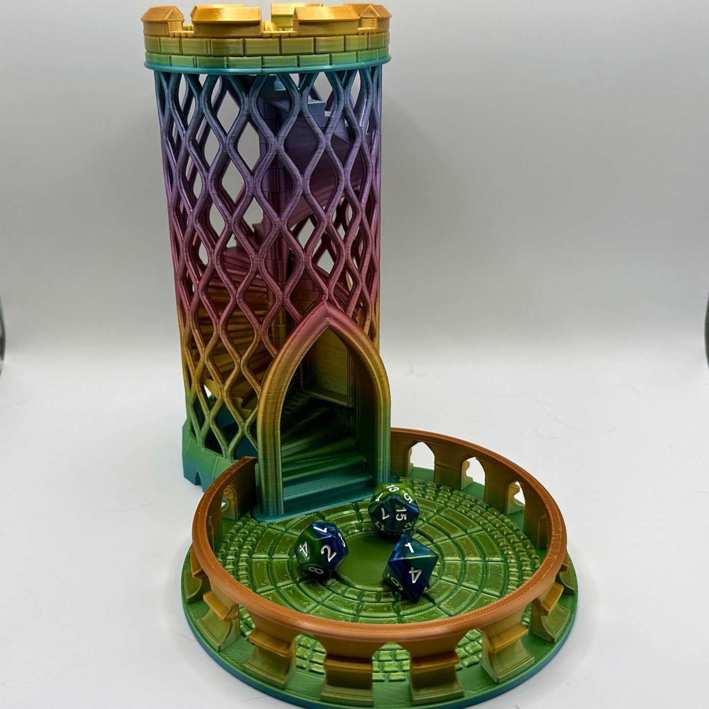 Castle Dice Tower | DnD RPG Dice Roller | Optional Tray | Custom Color