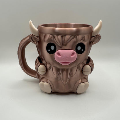 Highland Cow Ice Cream Pint Holder | Dessert Sleeve with Spoon Holder