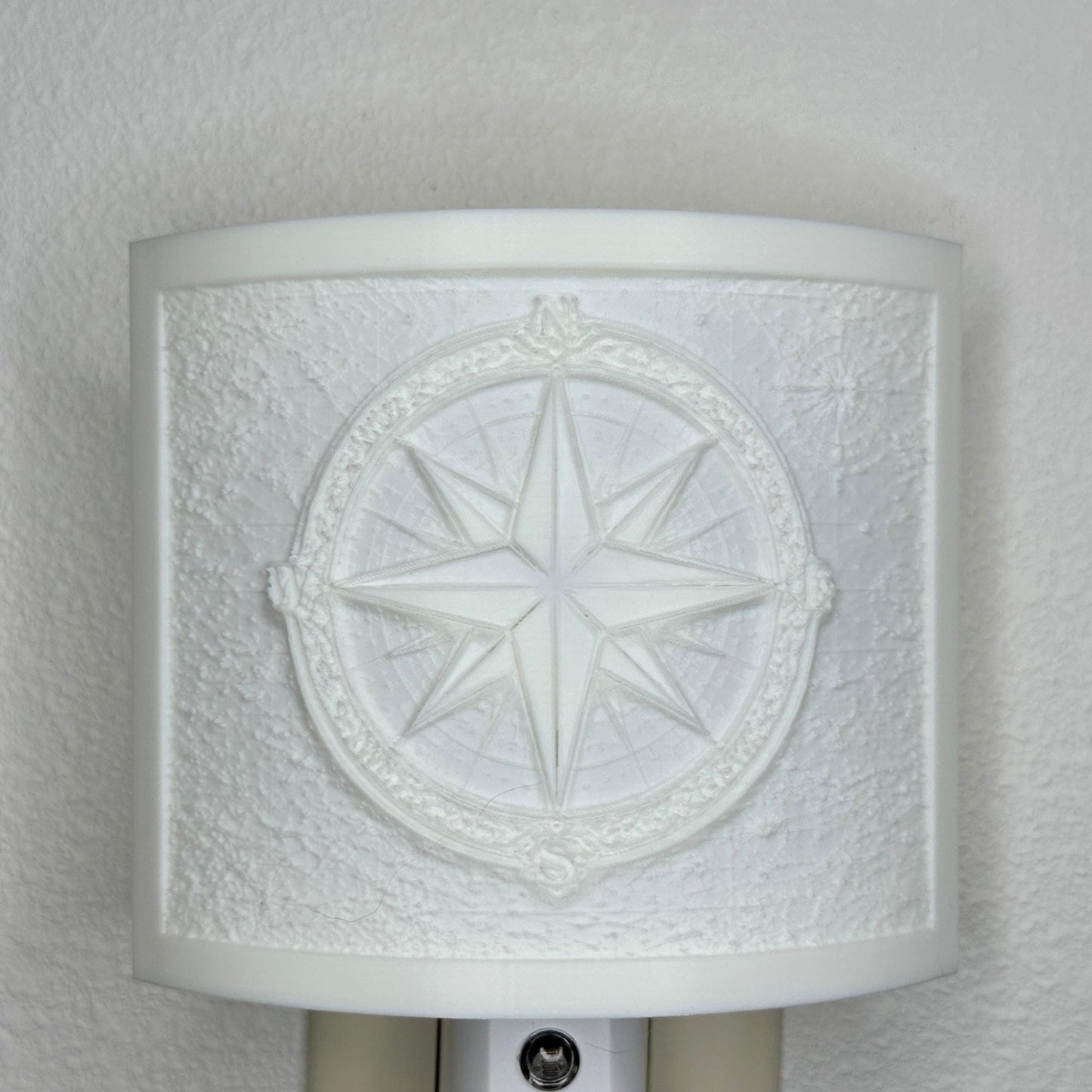 Compass Rose Night Light | Nautical Star LED Plug-In, Auto On/Off