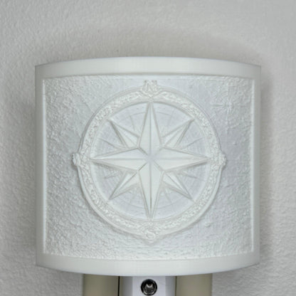 Compass Rose Night Light | Nautical Star LED Plug-In, Auto On/Off