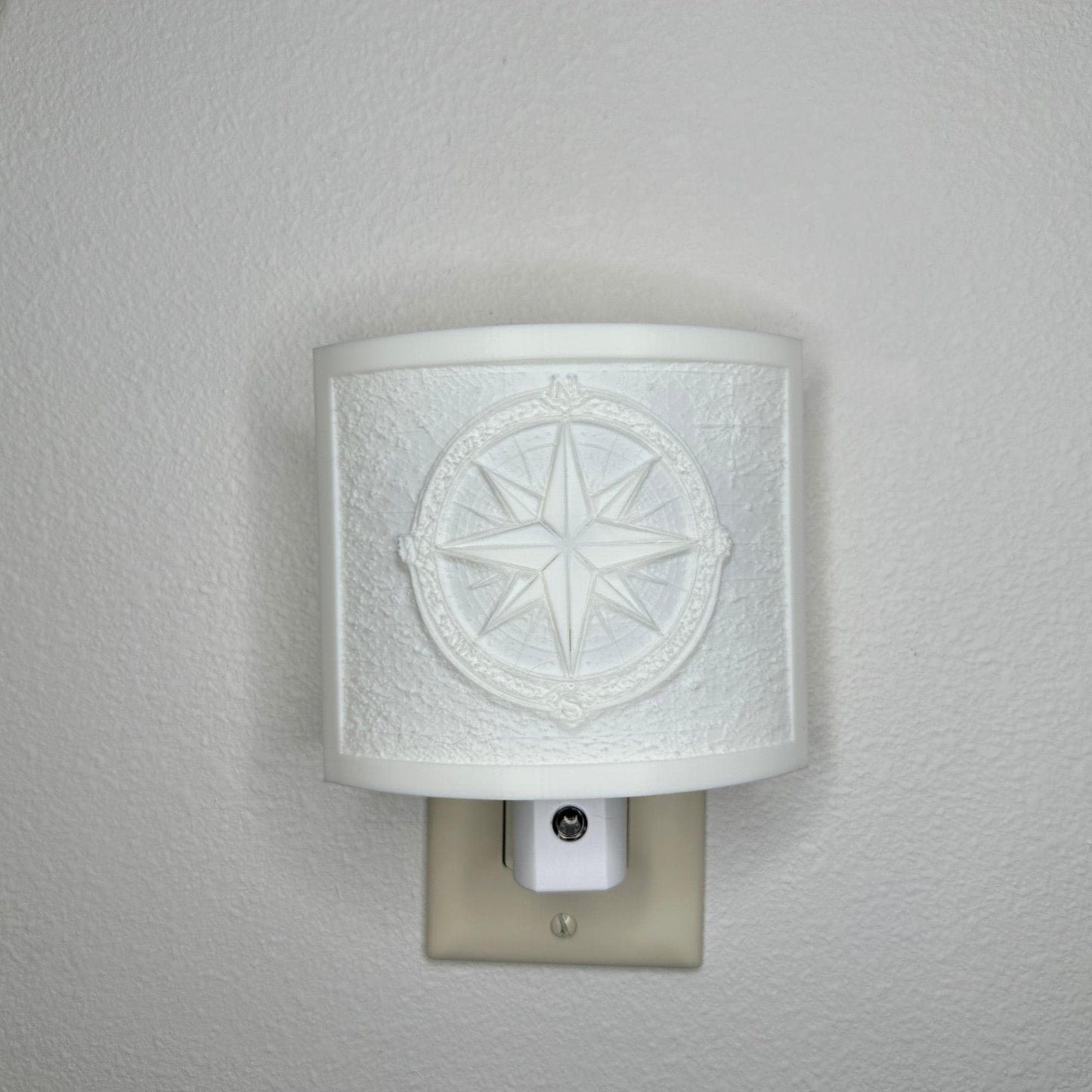 Compass Rose Night Light | Nautical Star LED Plug-In, Auto On/Off