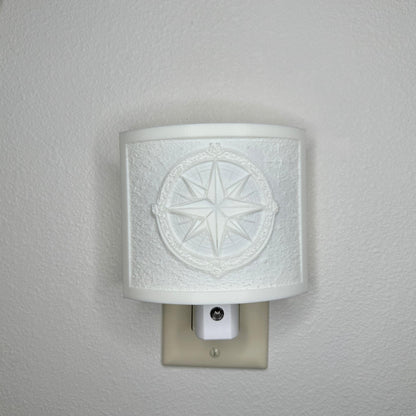 Compass Rose Night Light | Nautical Star LED Plug-In, Auto On/Off