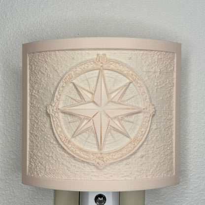 Compass Rose Night Light | Nautical Star LED Plug-In, Auto On/Off