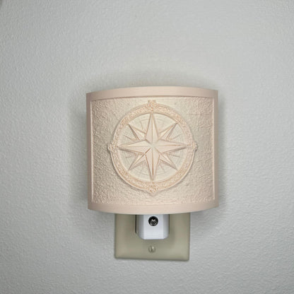 Compass Rose Night Light | Nautical Star LED Plug-In, Auto On/Off