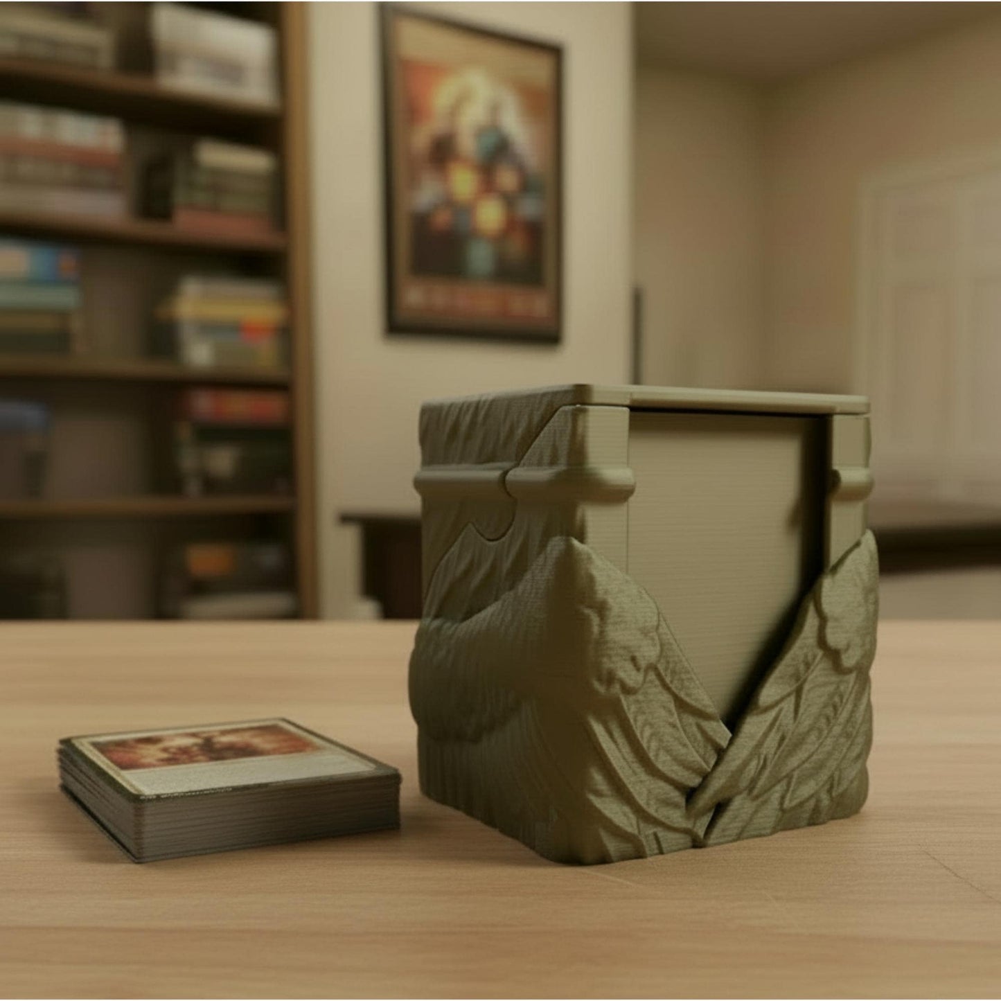 Angel Wing MTG Deck Box – Optional Front Card Slot – Custom Color TCG Card Storage Case