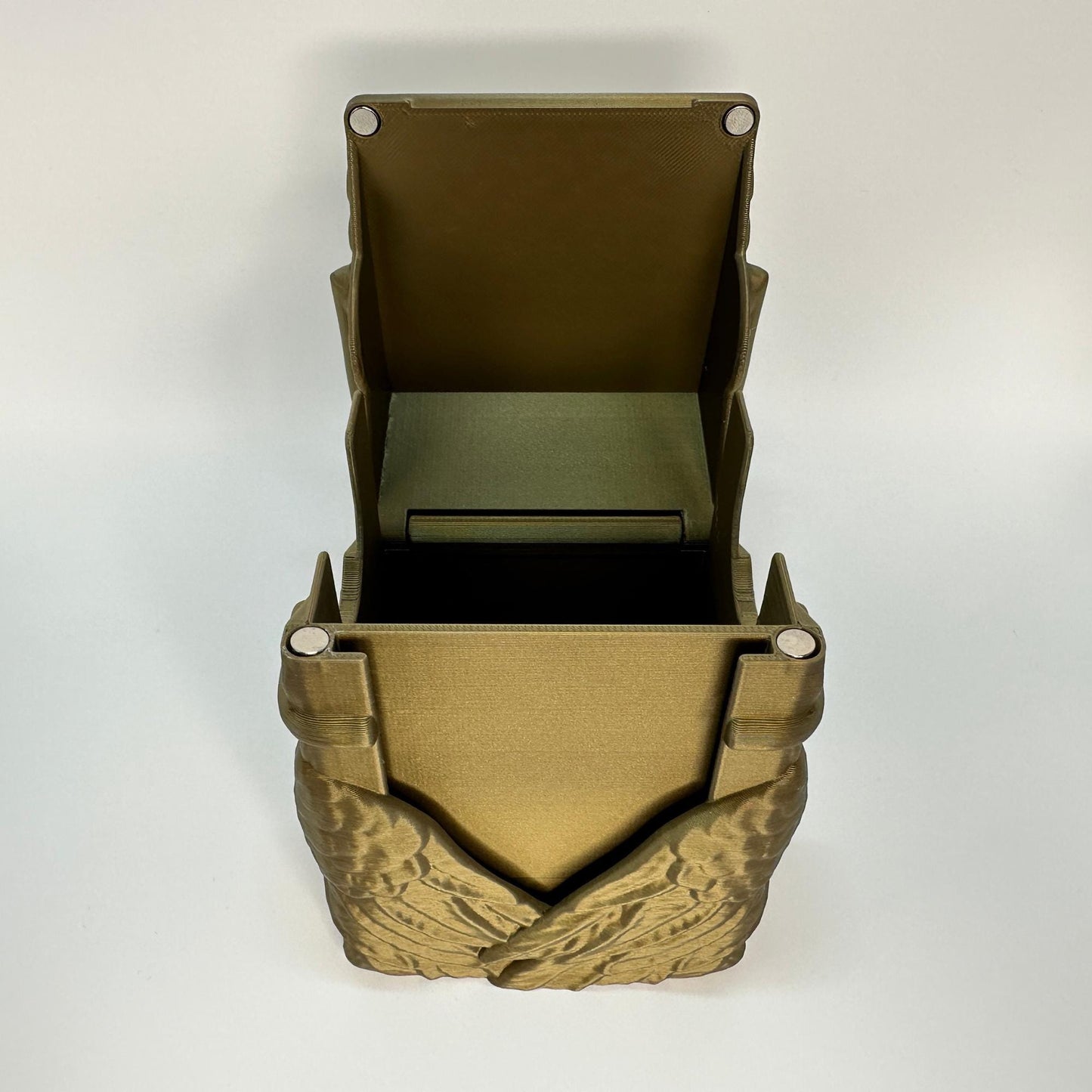 Angel Wing MTG Deck Box – Optional Front Card Slot – Custom Color TCG Card Storage Case