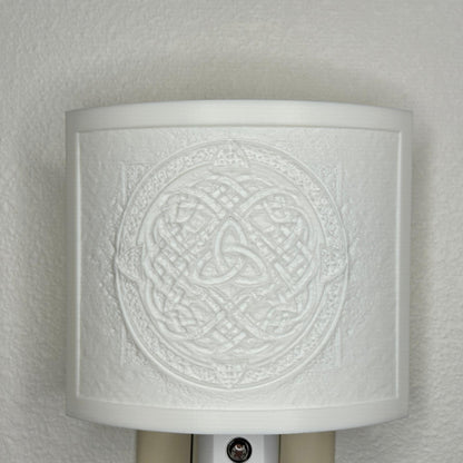 Celtic Knot Night Light – Auto On/Off Plug-In LED – Triquetra Wall Light