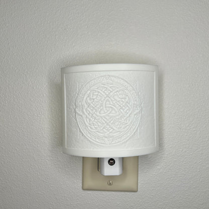 Celtic Knot Night Light – Auto On/Off Plug-In LED – Triquetra Wall Light