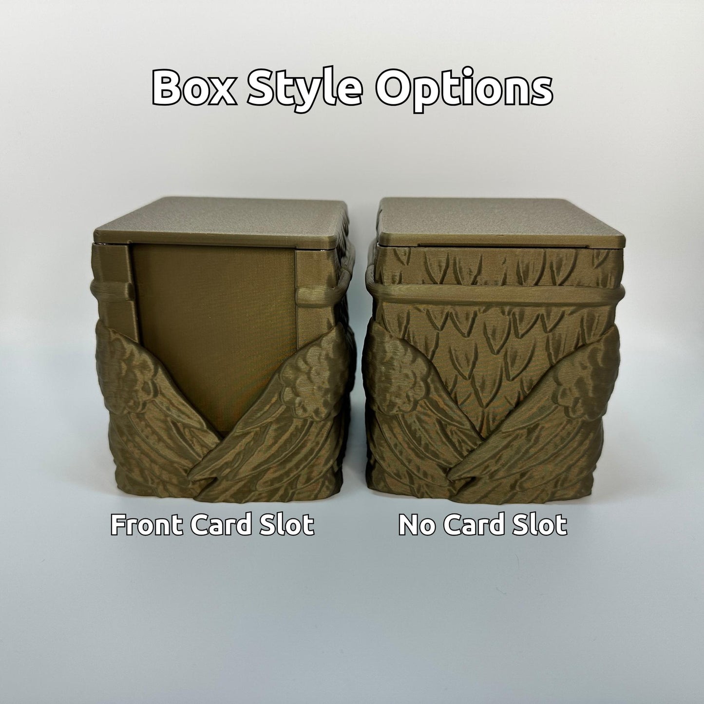 Angel Wing MTG Deck Box – Optional Front Card Slot – Custom Color TCG Card Storage Case