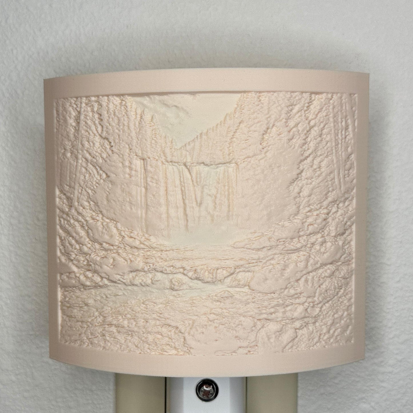 Waterfall Night Light – Auto On/Off Plug-In LED Lamp – Forest Nature Wall Light