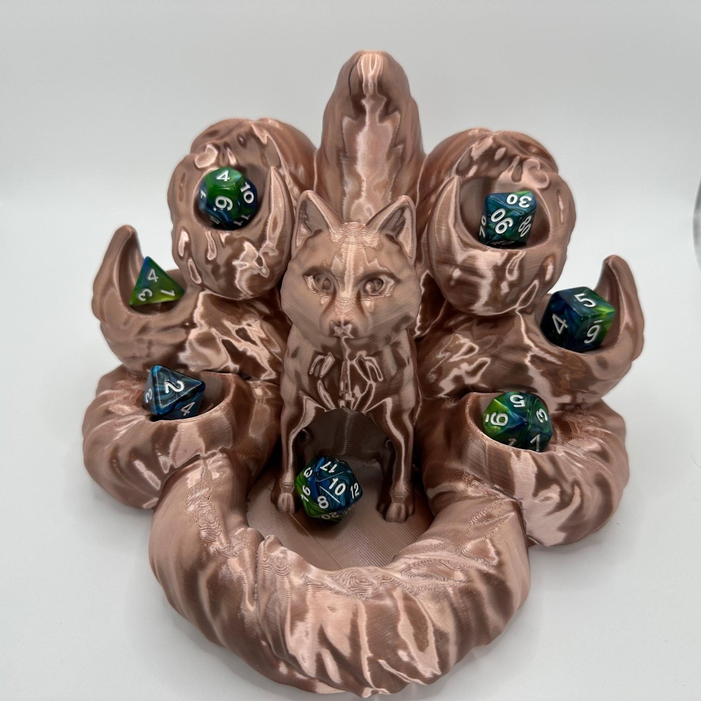 Dice Tower with Tray | Fox Dice Tower | Dice Roller for Tabletop RPG | Dice Holder Organizer | Unique Gamer Gift