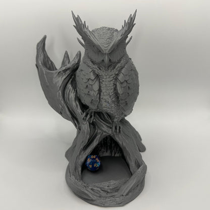 Owl Dice Tower | Tabletop RPG Dice Roller | D20 Fantasy Accessory | D&D Gift | Choose Your Color