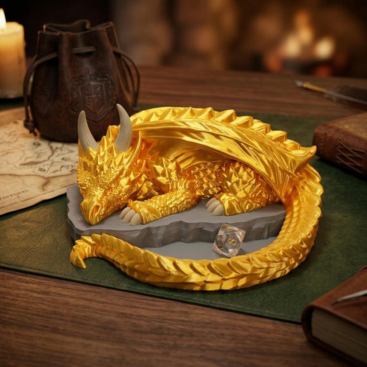 Dragon Dice Holder for DND, Sleeping Dragon Dice Tray, Tabletop RPG Dice Storage, Fantasy Gamer Gift, Dungeons and Dragons Decor
