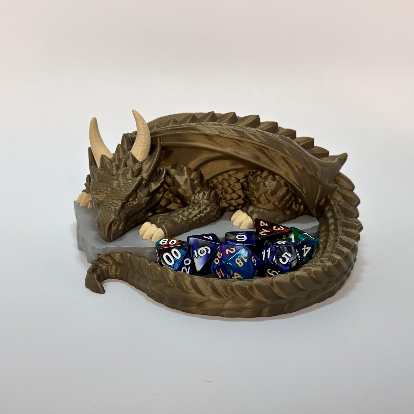 Dragon Dice Holder for DND, Sleeping Dragon Dice Tray, Tabletop RPG Dice Storage, Fantasy Gamer Gift, Dungeons and Dragons Decor