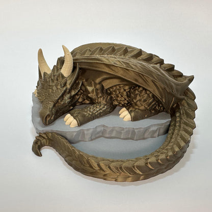 Dragon Dice Holder for DND, Sleeping Dragon Dice Tray, Tabletop RPG Dice Storage, Fantasy Gamer Gift, Dungeons and Dragons Decor