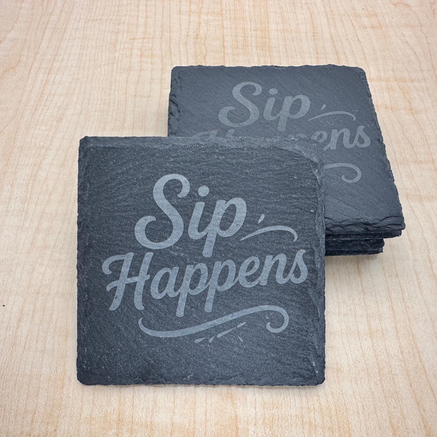 Sip Happens Slate Coaster, Funny Drink Coaster, Housewarming Gift
