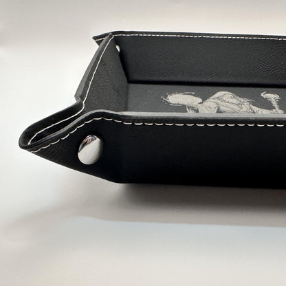 9" Rolling Area-Wizard Dice Tray, Engraved Fantasy Dice Rolling Tray, Tabletop RPG Gift
